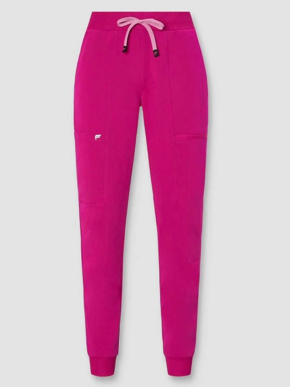 Fabletics scrub pant in the color hibiscus